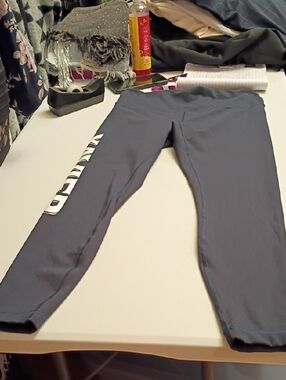 lululemon athletica Slate Gray High-Rise Leggings with White Side Logo